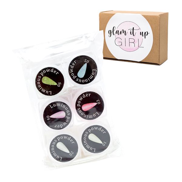 Glam It Up Girl/ UV Gel/Acrylic Luminous Powder - Set of 6