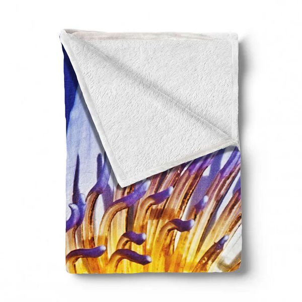 Water Lilly Light Weight Fleece Blanket By Annette Heymans