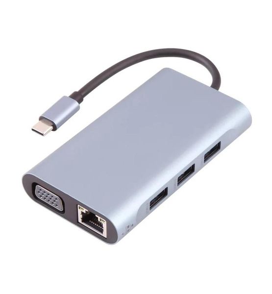 PTech USB Type-C 4k x 2k 30Hz HDTV+VGA 1080P Hub