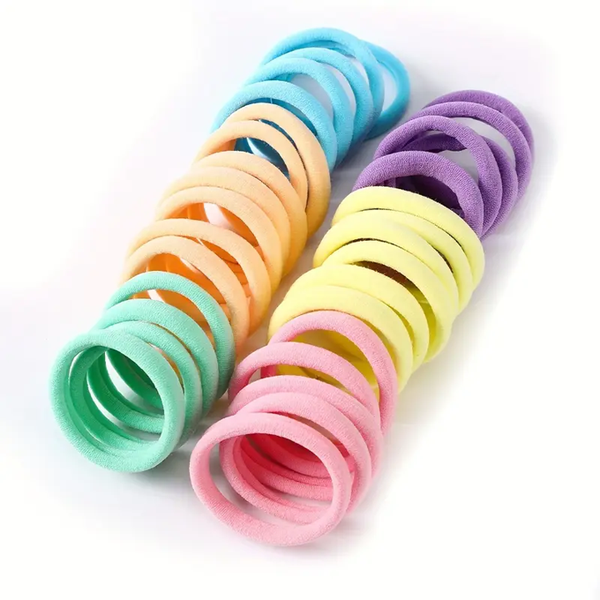 Pastel Coloured Anti-Break, Anti-Pull Girls Hair Ties