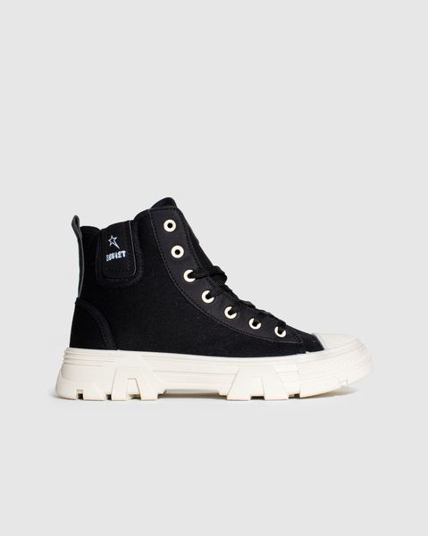 Soviet Ladies Raptor Black/Cream Short Heel Nylon Boot