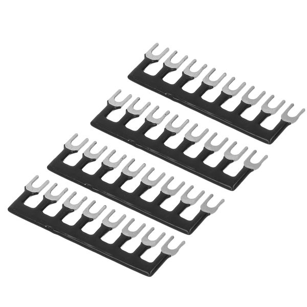 10Pcs Barrier Strips 8 Position Fork Terminal Block 400V 15A Black TB-1508