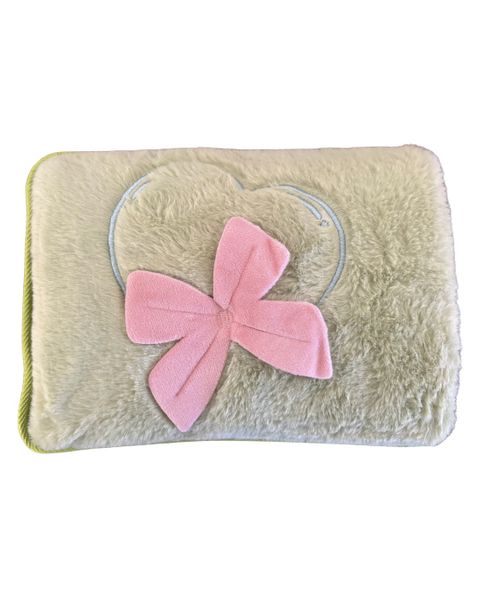 Rechargeable Hot Water Bottle - Hand Warmer - Fluffy Bow Green