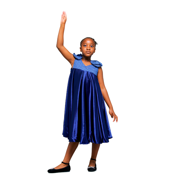 Mahlatse Girls Dress - Royal Blue