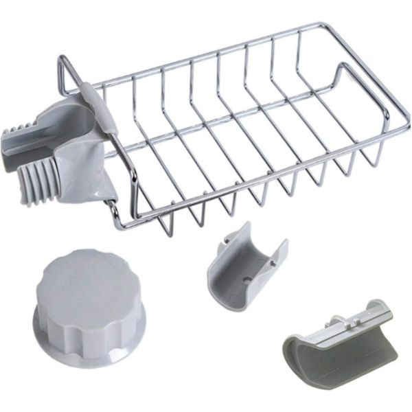 Adjustable Storage Rack with Hook Stainless Steel Kitchen Sponge Drain Rack