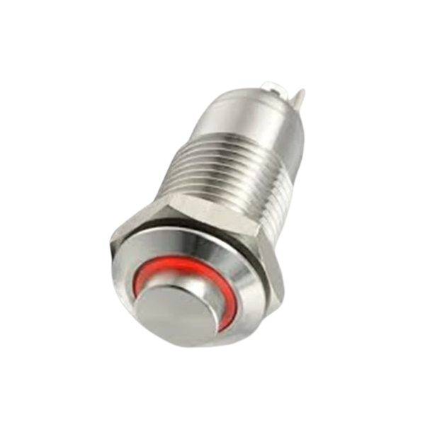 AVP12R-M1SCW2V8 12mm Vandal-Proof Momentary Switch White LED 2A 36VDC