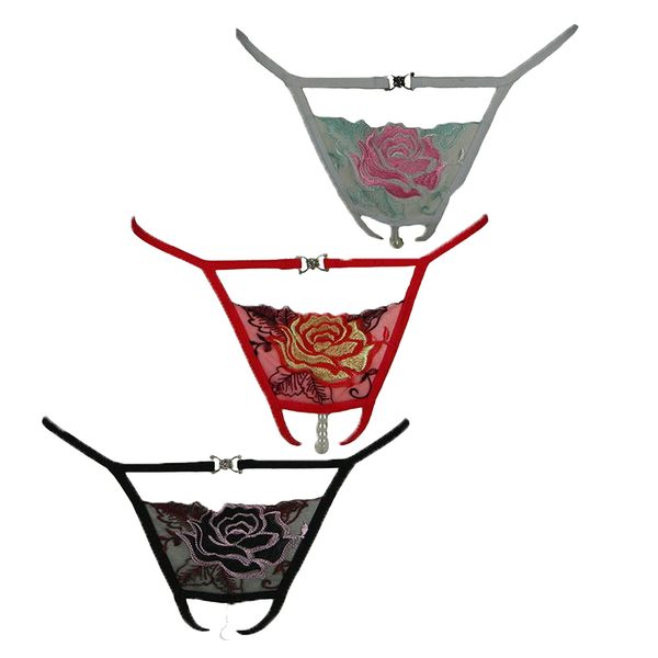 3 Pack Crotchless Pearl Thong