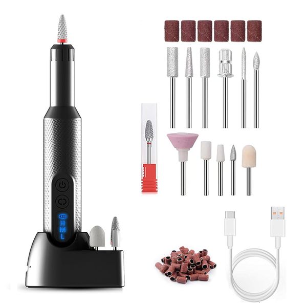Portable Electric Manicure and Pedicure Sets With 12 Grinding Heads