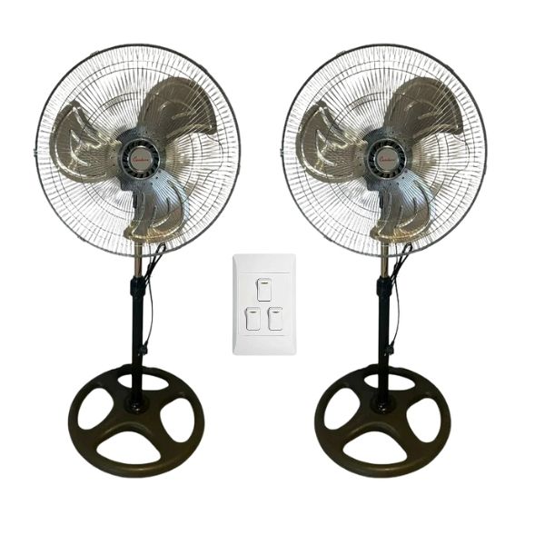 Pack of 2 - 18 Inch Energy Saving Fan With 3 Lever Wall Switch