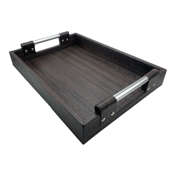 Tray 49x34x5.5cm Serving Leather Look