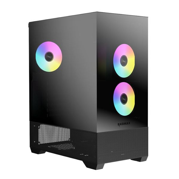 Raidmax I801 AIR CHROME Mini-ITX ARGB Mid-Tower Gaming Chassis - Black