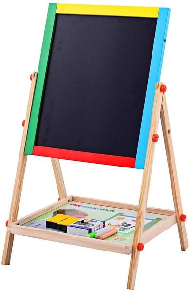 Kids Children Wooden 2 in 1 Blackboard and Whiteboard