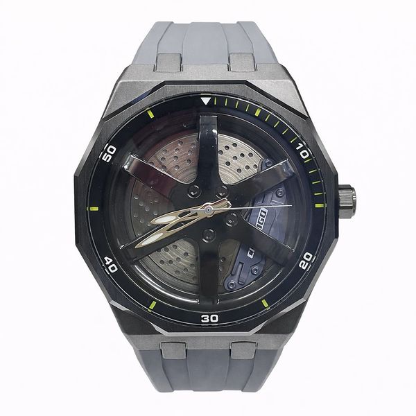 Men Watch - Grey Strap With Black Frame Display