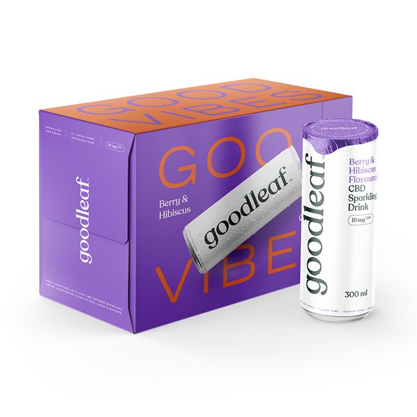 Goodleaf - Berry &amp; Hibiscus CBD Sparkling Drink 300ml - Set of 6