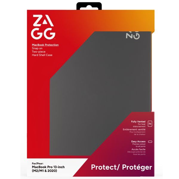 Zagg Hard Shell Case Compatible with MacBook Pro 13" (M2/M1/'20) Smoke