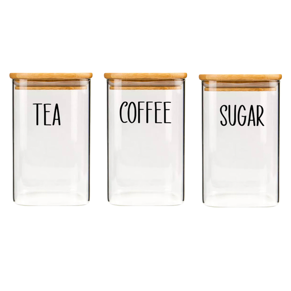 Glass &amp; Bamboo Tea &amp; Coffee Set