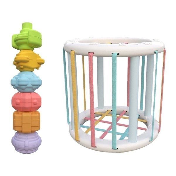 Rainbow Sensory Block Toy, Baby Finger Grasp Montessori Early Education Toy