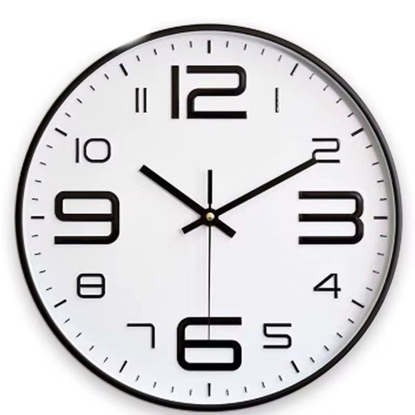 30cm Modern Design Durable Wall Clock - White/Black-G2-6-1