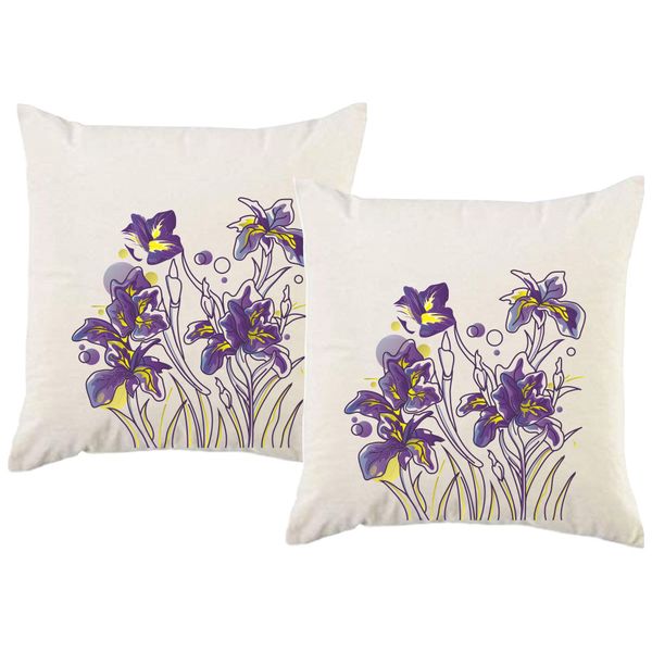 PepperSt – Scatter Cushion Cover Set – Purple Flowers