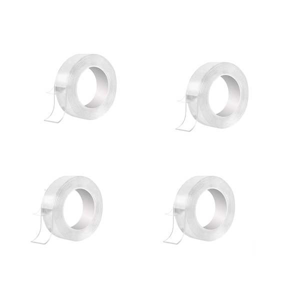 Set of 4 2.0 x 30mm Double-Sided Traceless Washable Adhesive Tape