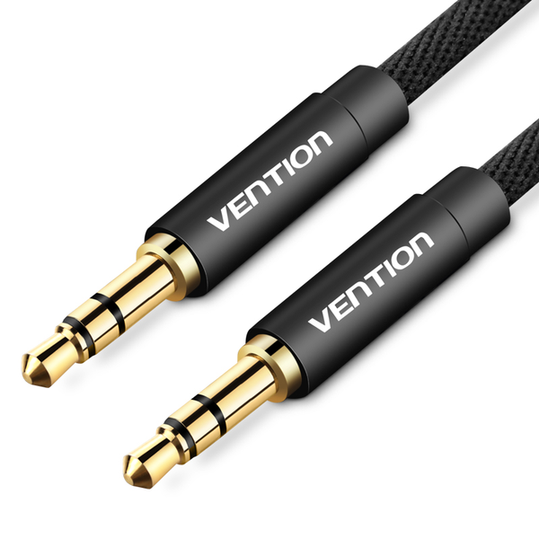 Fabric Braided 3.5mm Male to Male Audio Cable 1.5M -Black