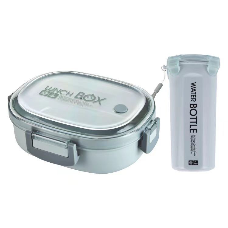 Stainless Steel And Plastic Multicolor SS Lunch Box With Water Bottle