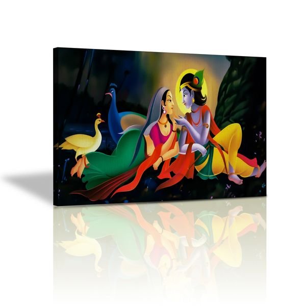 Radha Krishna 3D Art Abstract luxury's Canvas Wall Painting