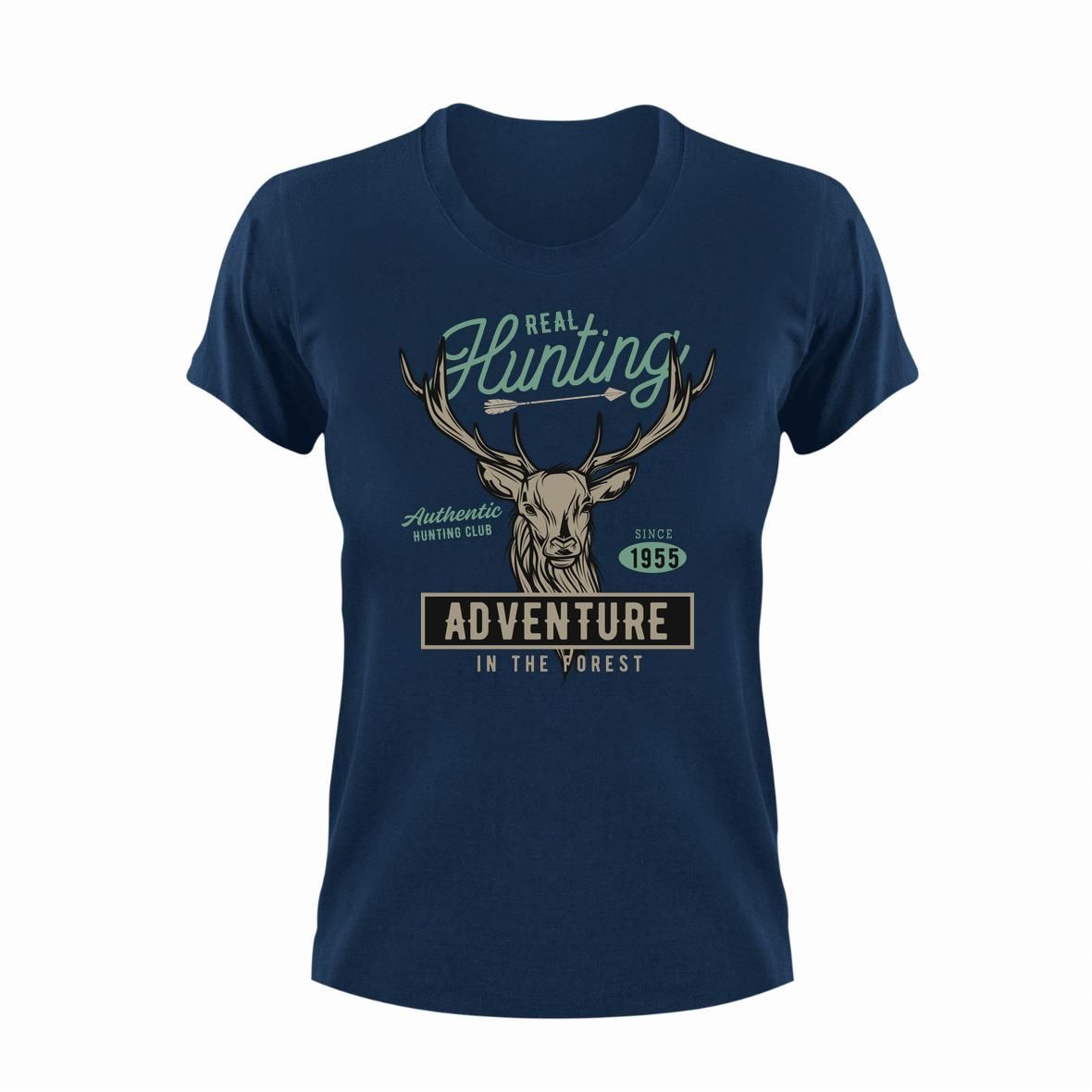 Real Hunting Adventure Unisex Navy T-Shirt Gift Hunting | Shop Today ...