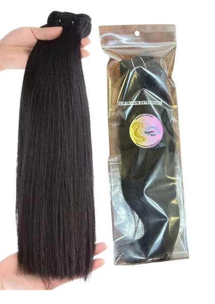 Double Drawn Remy Hair Bundle Weave ( Summer &amp; Love) Light black