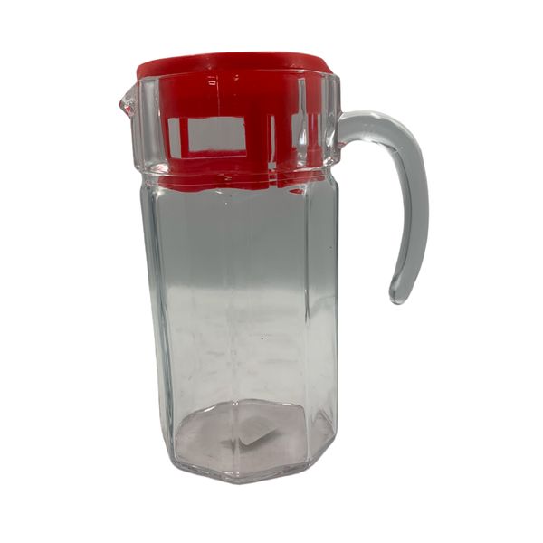 Glass Jug 1.3 Litre With Red Plastic Lid