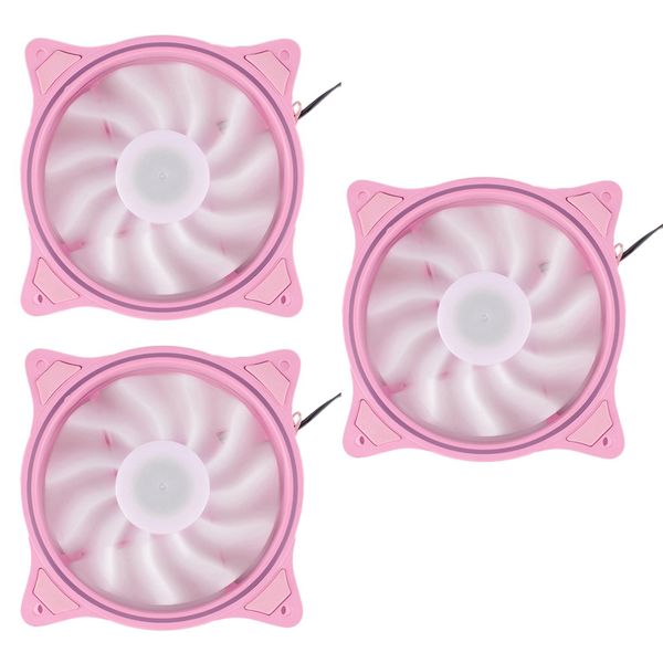 4 Pin 120mm Cool Fan Pc Fans 3 Aperture Interntl External Pink 3 Pack