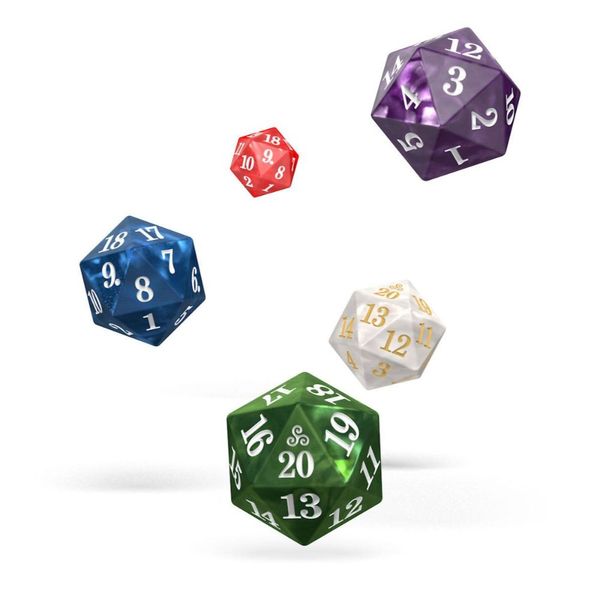 Oakie Doakie Dice D20 Spindown Dice Set - Marble (5)