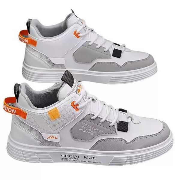 Men's High Top Shoes Platform Mens Sneakers White Fashion Shoes - Beige
