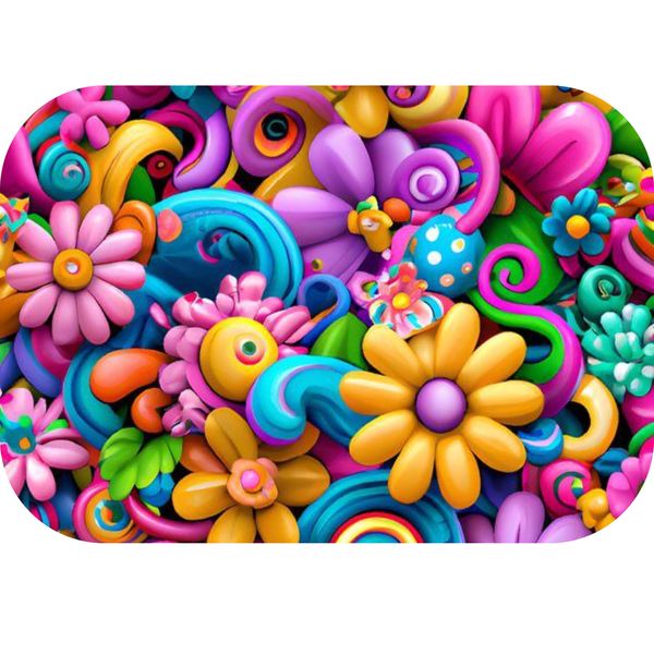 Bright colourful flowers Printed Mouse Pad