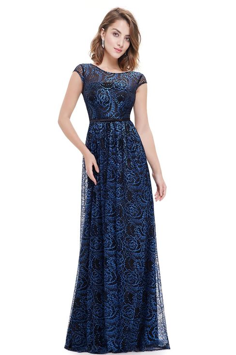 Blue And Black Lace Belted Maxi Dress | Buy Online in South Africa ...