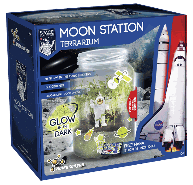 Science4you - Moon Station Kit - Build &amp; Glow Terrarium, Ages 6+
