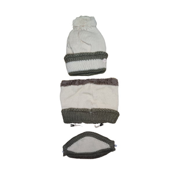Winter 3 Piece Wool Hat Women's Thickened Hat Winter Warm Suit.