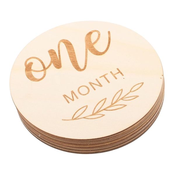 Wooden Monthly Milestone Photo Props for Newborn Boys and Girls