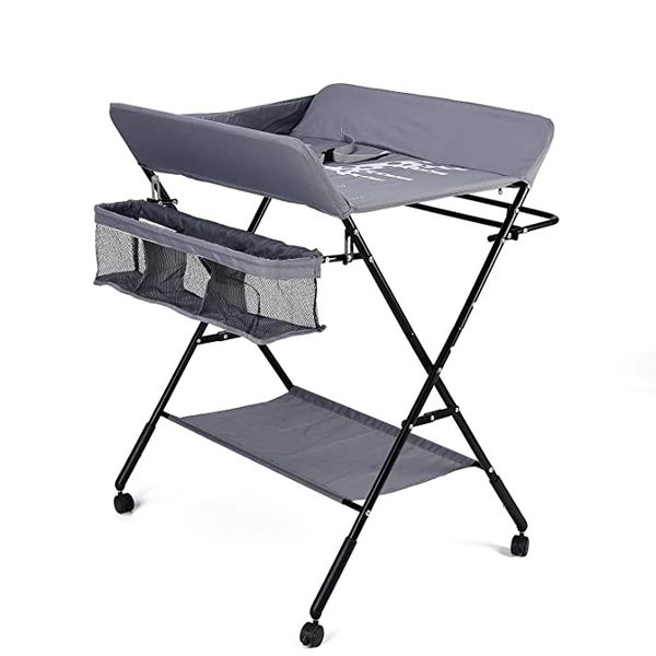 Adjustable Folding Baby Diaper Changing Table - Grey
