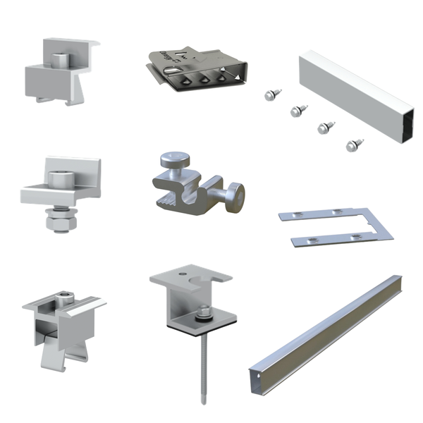 Solar Kit for IBR/Corrugated Roof-Installation Kit for 6 Solar Panel