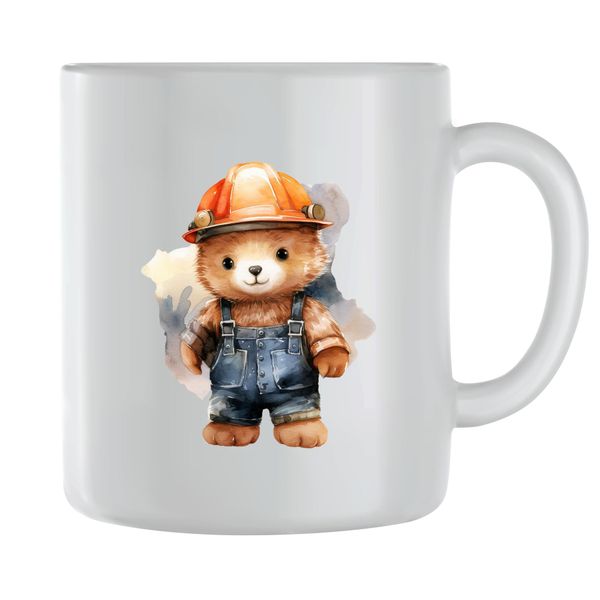 Construction Coffee Mugs for Men Women Teddy Bear Lover Graphic Cup Gift189