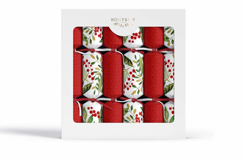 Glitter Luxury Red Traditional Christmas Crackers