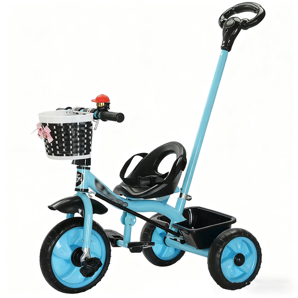 2-in-1 Tricycle Kids Trolley with Foldable Front Footrest for 2-5 Years Old