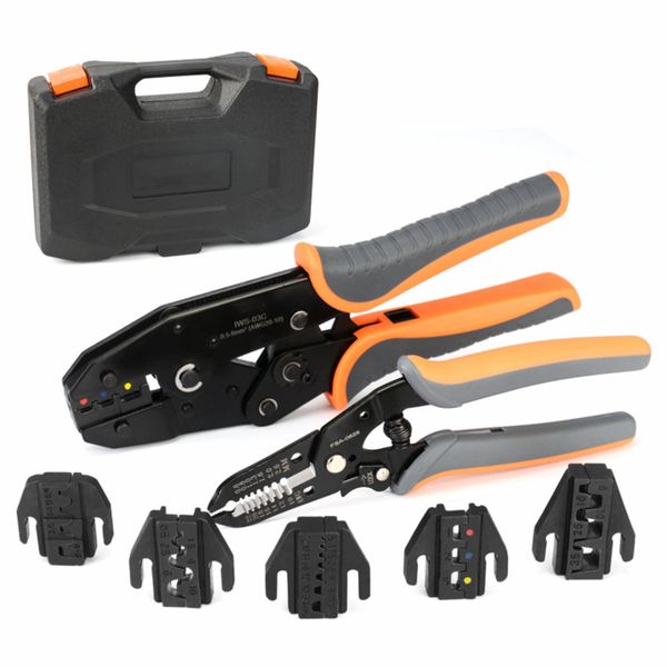 Crimping Tool Set Ratchet Wire Crimping Tool Quick Exchange Jaw - 8PCS