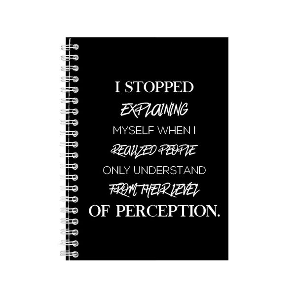 Perception A5 Notebook Spiral Lined Motivational Saying Graphic Notepad 186