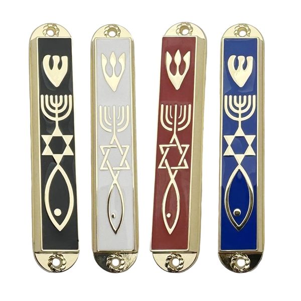Decor Religious Jewish Mezuzahs For Door Set of 4 - 8.8cm