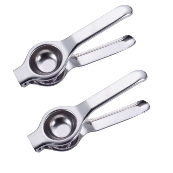 Kitchen Stainless Steel Lemon Orange Fruit Squeezer 2 Set