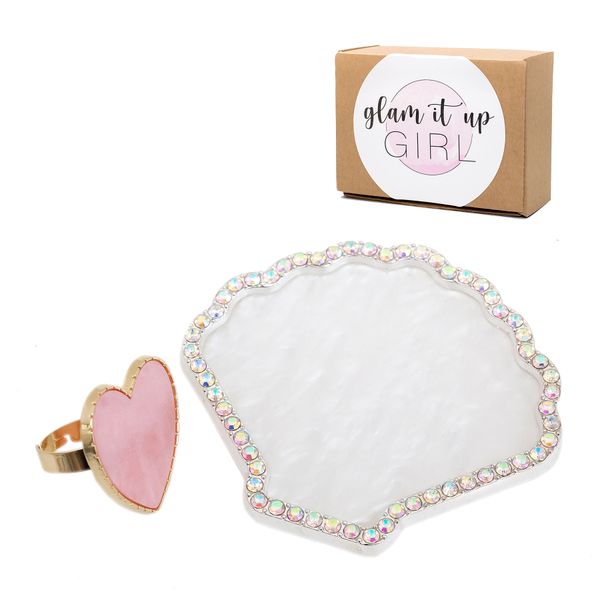 Glam It Up Girl UV/LED Gel Nail Polish Resin Mixing Palette &amp; Ring Nail Art