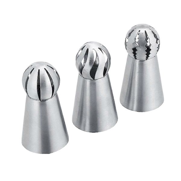 Kitchen Baking Cake Decorating Icing Piping Nozzles Set Of 3-6.1cm