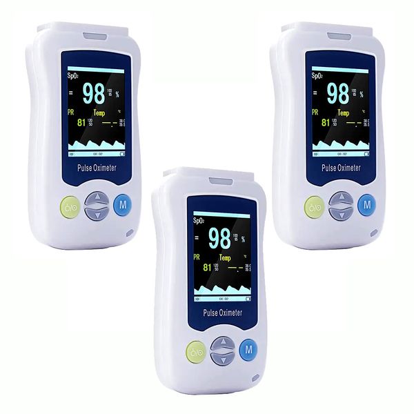 Handheld Portable Pulse Fingertip Blood Oximeter Heart Rate Monitor -2 Pack